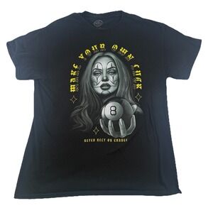 Make Your Own Luck T-Shirt Clown Graphic Tee Men's L DOM Rebel Gothic Streetwear